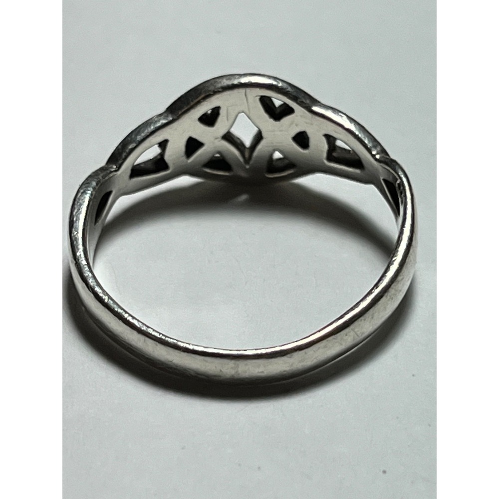 Vintage 925 Silver Celtic Knot Band Ring Size 8 Signed Sterling Openwork